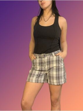 Plaid Black and White Women's Shorts